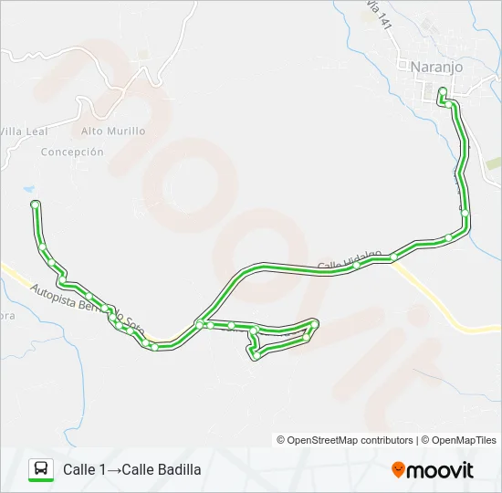 NARANJO - SAN MIGUEL Bus Line Map