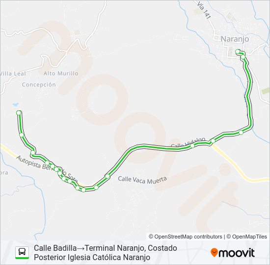 NARANJO - SAN MIGUEL Bus Line Map