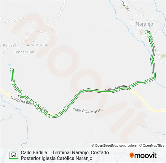 NARANJO - SAN MIGUEL Bus Line Map