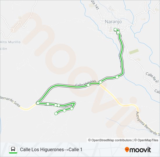 NARANJO - SAN MIGUEL Bus Line Map