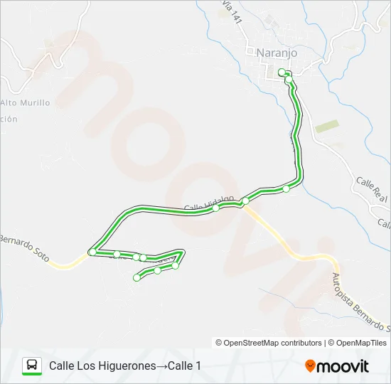 NARANJO - SAN MIGUEL Bus Line Map