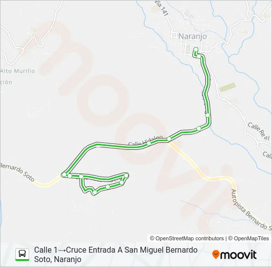 NARANJO - SAN MIGUEL Bus Line Map