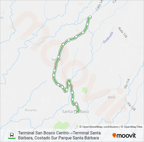 SANTA BARBARA - SAN BOSCO Bus Line Map