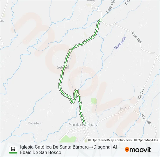 SANTA BARBARA - SAN BOSCO Bus Line Map
