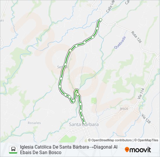 SANTA BARBARA - SAN BOSCO bus Line Map