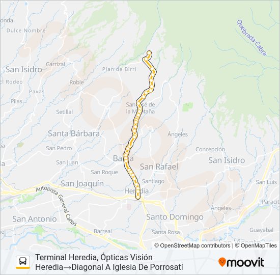 HEREDIA - PASO LLANO Bus Line Map