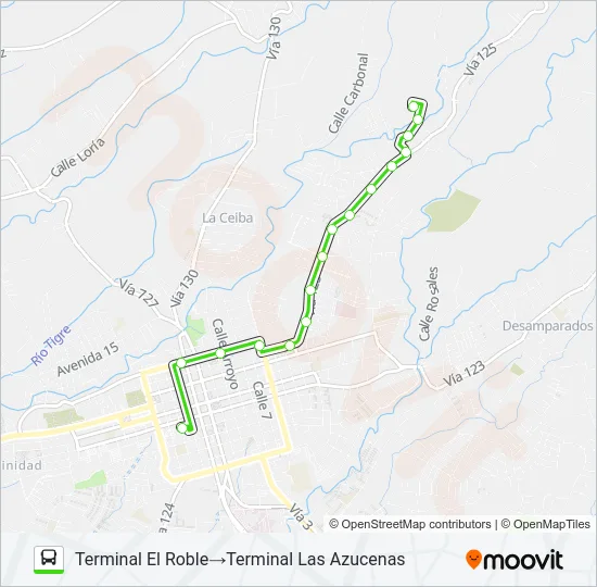 ALAJUELA - AZUCENAS - LA LOMA Bus Line Map