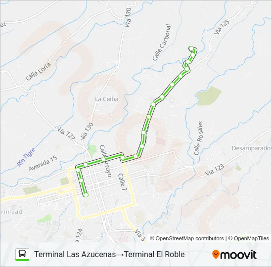 ALAJUELA - AZUCENAS - LA LOMA Bus Line Map