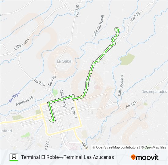 ALAJUELA - AZUCENAS - LA LOMA bus Line Map