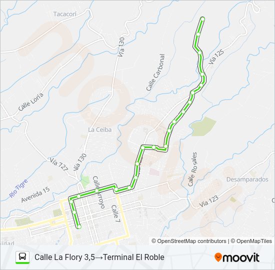 Mapa de ALAJUELA - URB. LOS ÁNGELES - CALLE LA FLORY de autobús