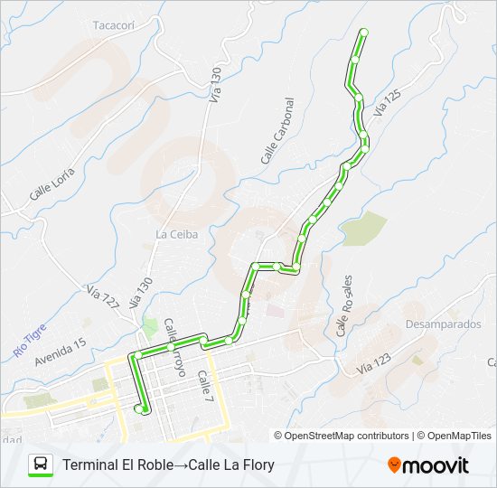 Mapa de ALAJUELA - URB. LOS ÁNGELES - CALLE LA FLORY de autobús