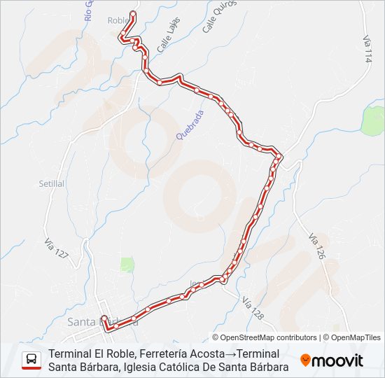 Mapa de SANTA BARBARA - CHAHUITES X BAJO LOS CACHOS de autobús