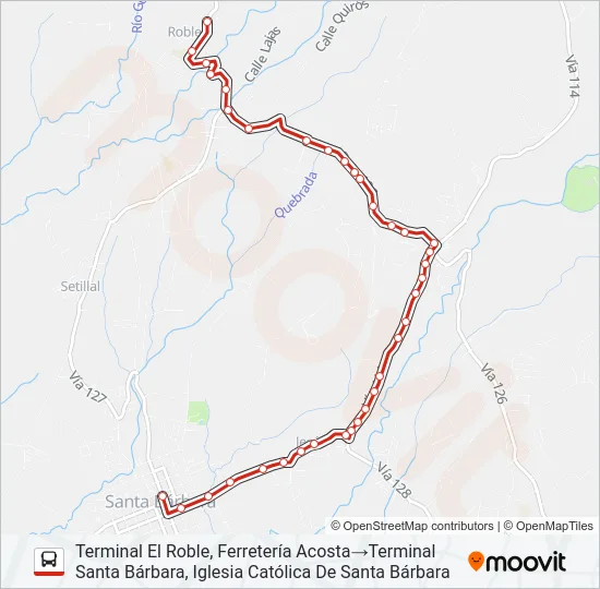 SANTA BARBARA - CHAHUITES X BAJO LOS CACHOS Bus Line Map