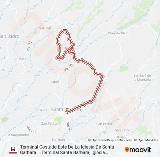 SANTA BARBARA - CHAHUITES X BAJO LOS CACHOS Bus Line Map