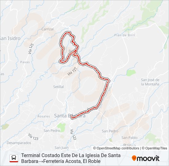 Mapa de SANTA BARBARA - CHAHUITES X BAJO LOS CACHOS de autobús