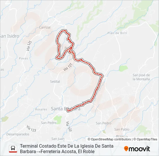 SANTA BARBARA - CHAHUITES X BAJO LOS CACHOS Bus Line Map