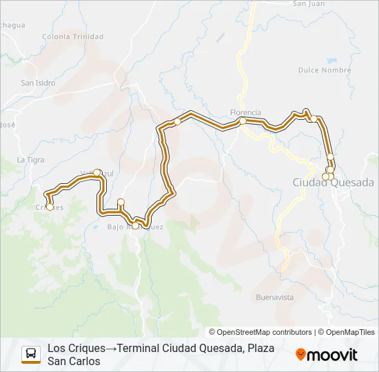 LOS CRIQUES  Line Map