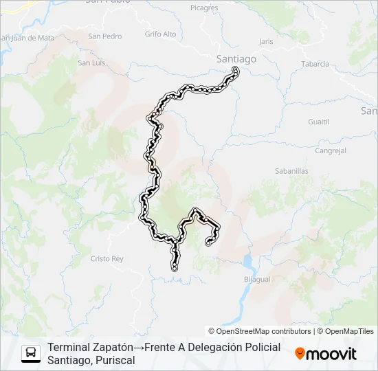 SANTIAGO DE PURISCAL - ZAPATÓN Bus Line Map