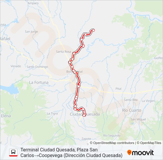 CIUDAD QUESADA - COOPEVEGA (R: 1248) Bus Line Map