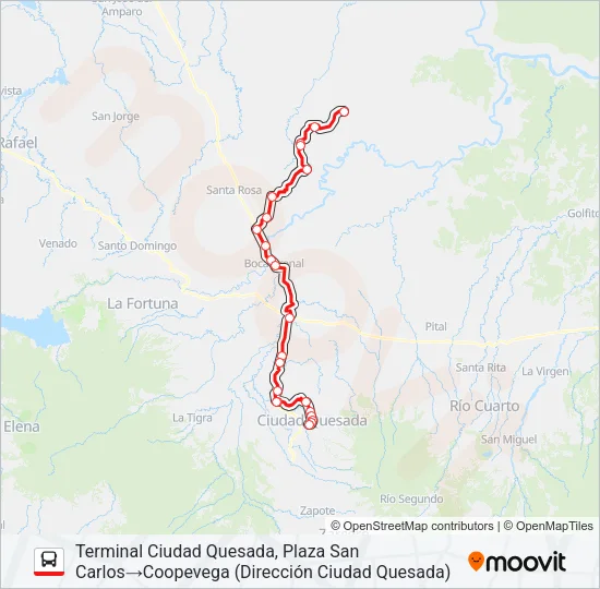 CIUDAD QUESADA - COOPEVEGA (R: 1248) Bus Line Map