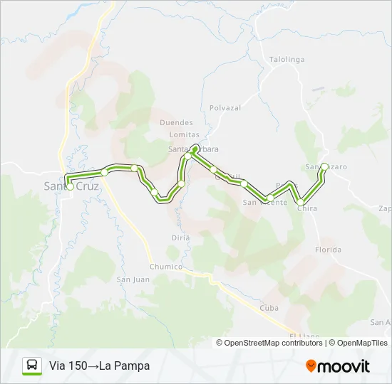 SANTA CRUZ - SAN LAZARO Bus Line Map