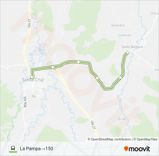 SANTA CRUZ - SAN LAZARO Bus Line Map