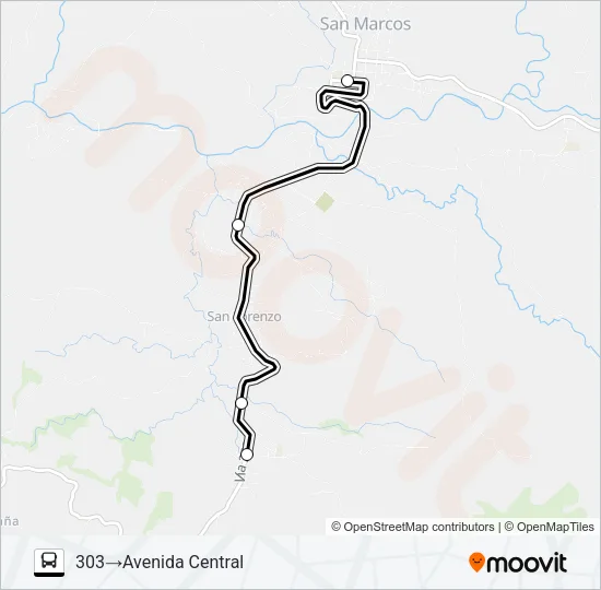 SAN MARCOS DE TARRAZÚ - SAN LORENZO Bus Line Map