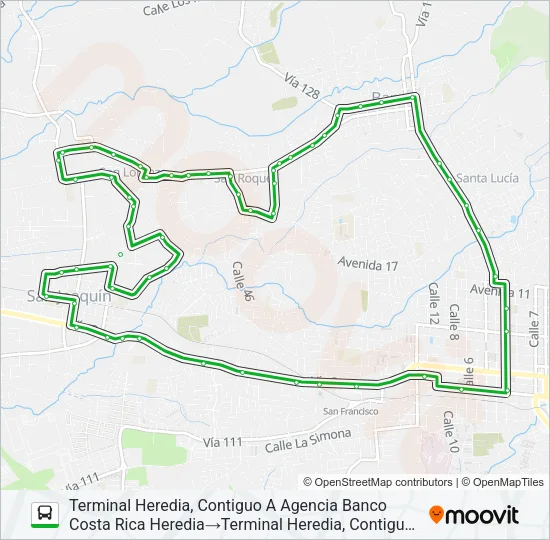 HEREDIA - SAN ROQUE - SAN LORENZO Bus Line Map
