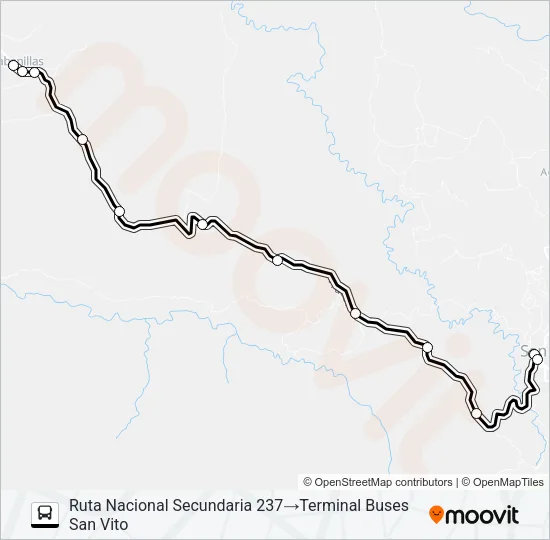 SAN VITO -  SABANILLA Bus Line Map