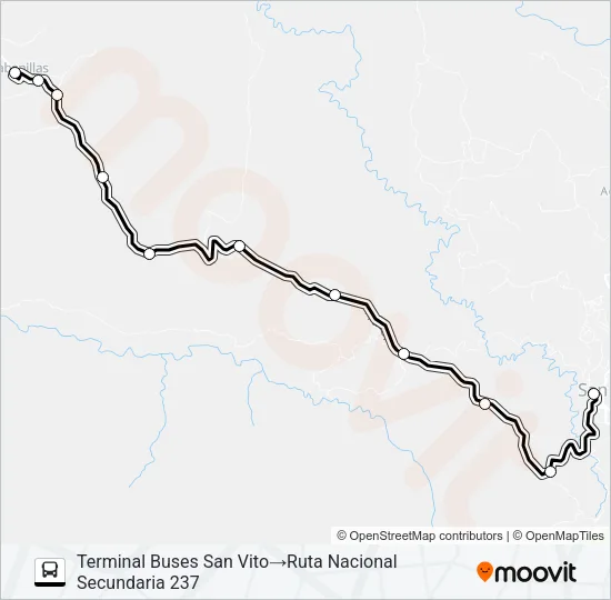 SAN VITO -  SABANILLA Bus Line Map