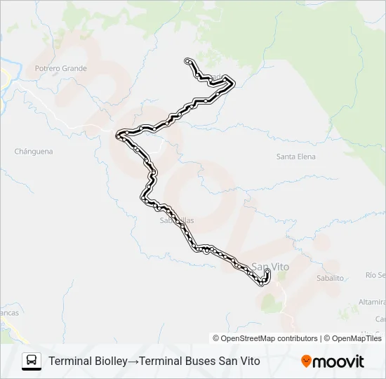 SAN VITO -  BIOLLEY X COLORADO Bus Line Map