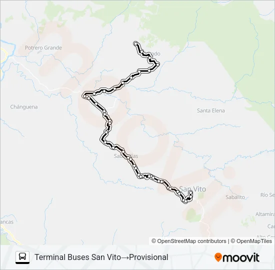 SAN VITO -  BIOLLEY X COLORADO Bus Line Map
