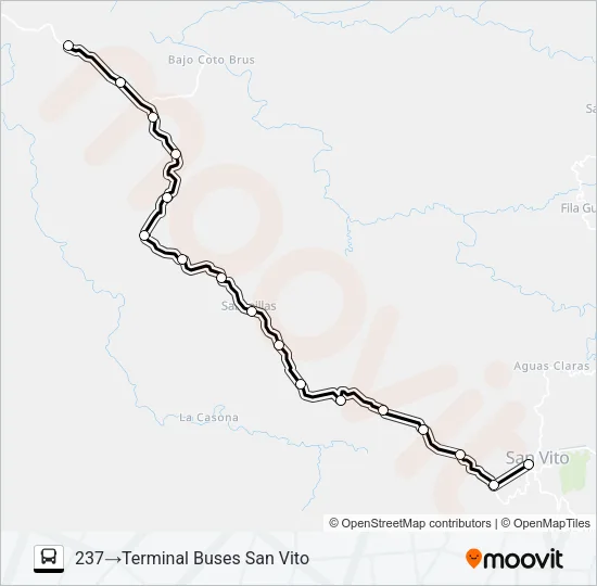 SAN VITO - LAS TABLAS O GUACIMO Bus Line Map