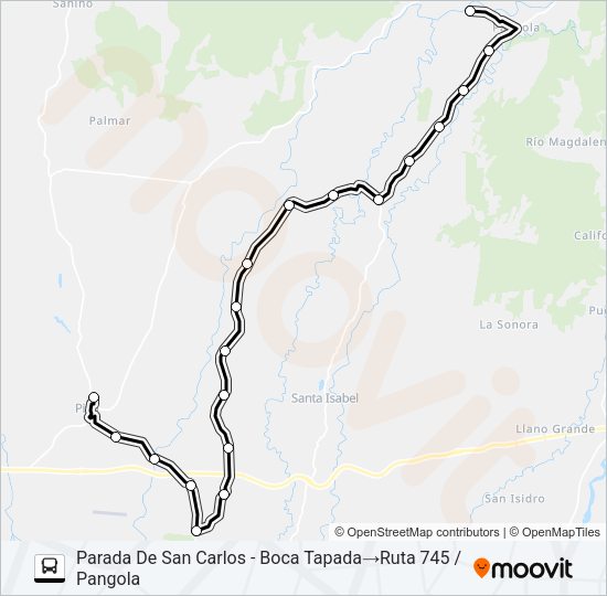 PITAL - PANGOLA Bus Line Map