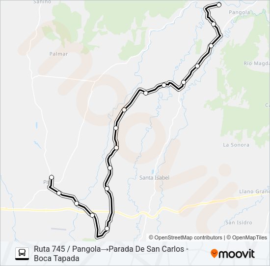PITAL - PANGOLA Bus Line Map