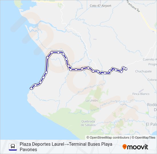 LAUREL - PAVONES Bus Line Map