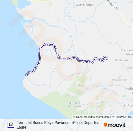 LAUREL - PAVONES Bus Line Map