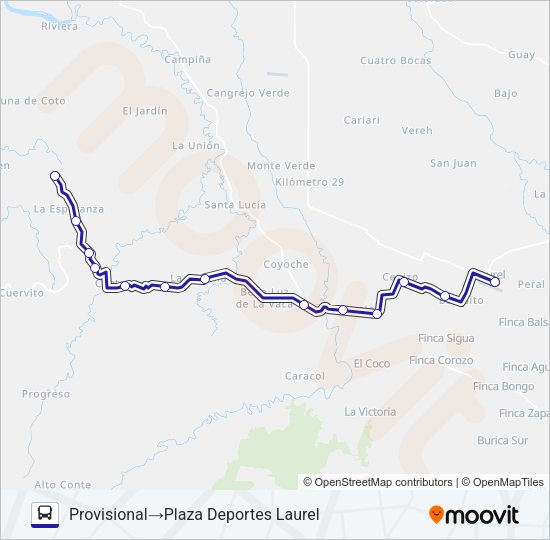 LAUREL - PAVONES Bus Line Map