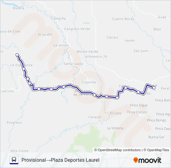 LAUREL - PAVONES Bus Line Map
