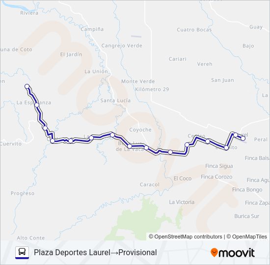 LAUREL - PAVONES Bus Line Map