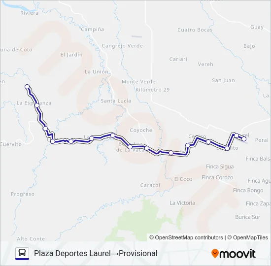 LAUREL - PAVONES Bus Line Map