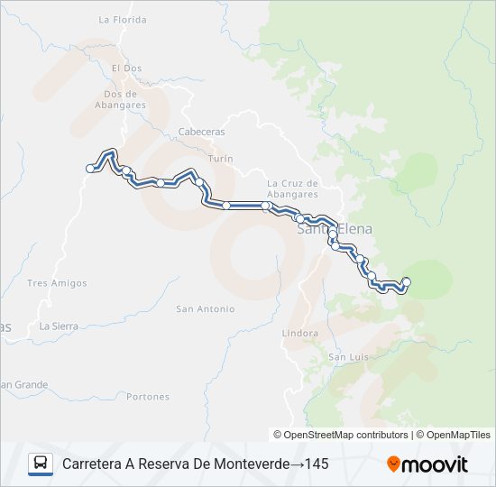 CANDELARIA - MONTEVERDE Bus Line Map