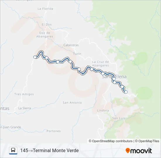 CANDELARIA - MONTEVERDE Bus Line Map