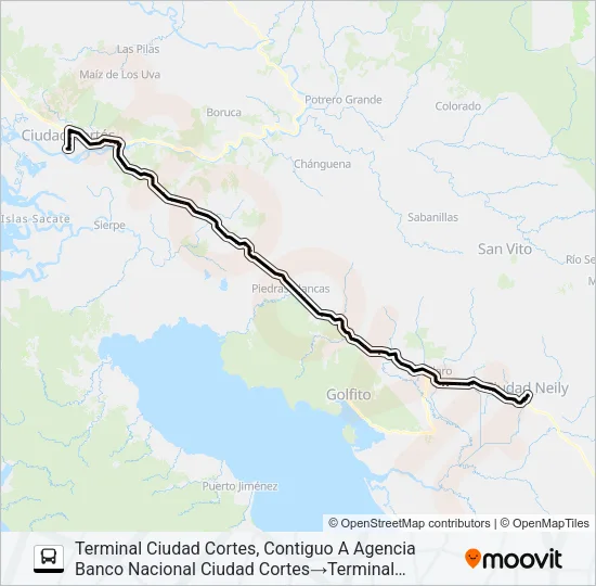 CIUDAD NEILY - CIUDAD CORTÉS Bus Line Map