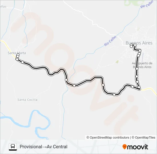 BUENOS AIRES - SANTA MARTA Bus Line Map