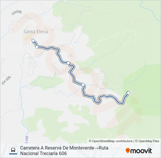 SANTA ELENA - RESERVA MONTEVERDE Bus Line Map