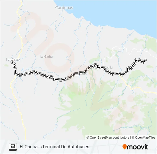 LA CRUZ - SANTA CECILIA Bus Line Map