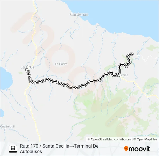 LA CRUZ - SANTA CECILIA Bus Line Map