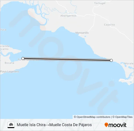 COSTA DE PÁJAROS - ISLA CHIRA Ferry Line Map
