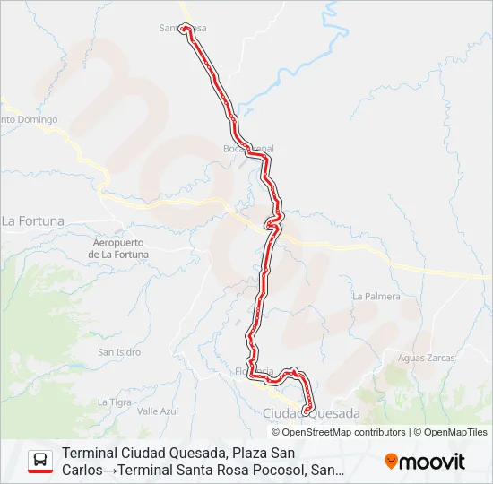 CIUDAD QUESADA - SANTA ROSA Bus Line Map